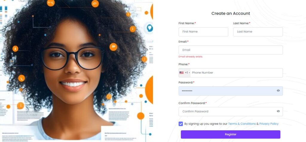 Create a vcard account